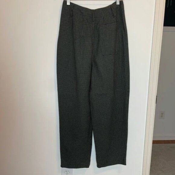 TOAST Mariner High Rise Tapered Pleated Wide Leg Plaid Wool Trouser Pants \\ 8 - Picture 8 of 11